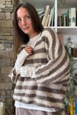 Stripe Boucle Slouch Knit Ecru & Earth